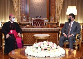 نیچیرڤان بارزانى دگه‌ل بالیۆزێ ڤاتیكانێ كۆم بوو