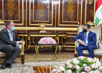 سەرۆکێ حکومەتا هەرێمێ پێشوازی ل بالیۆزێ ئەلمانیا ل ئیراقێ كر