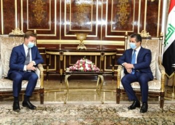 مه‌سرور بارزانى دگه‌ل بالیوزێ بریتانیا ل ئێراقێ كۆمبوو