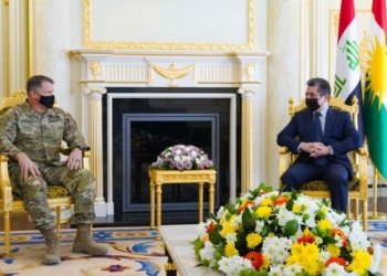 مەسرور بارزانی و فەرماندێ گشتیێ هێزێن هه‌ڤپەیمانان ل عێراقێ و سووریێ کۆمبوون