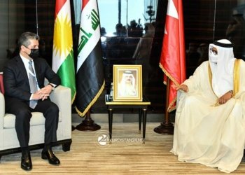 مەسرور بارزانی و وەزیری دەرڤه‌ یێ بەحرەینێ کۆمبوون  