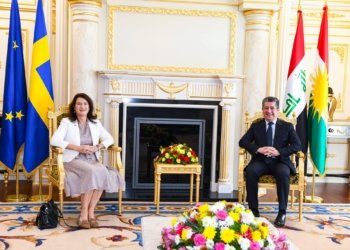 مەسرور بارزانی و وه‌زیرا ده‌رڤه‌یا سویدێ كۆمبوون