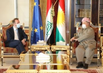 سه‌رۆك بارزانی پێشوازی ل بالیۆزێ ئێكه‌تییا ئورۆپا ل عیراقێ كر