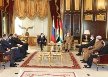 سه‌رۆك مه‌سعود بارزانى پێشوازى ل بالیۆزێ رووسیا ل عیراقێ كر