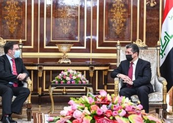 مه‌سرور بارزانی پێشوازی ل بالیۆزێ بریتانیا ل عێراقێ كر