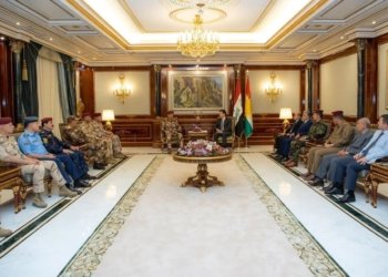 نێچيرڤان بارزانى پێشوارى ل شانده‌كێ بلندێ له‌شكه‌رى و ئێمناهیا عيراقێ كر