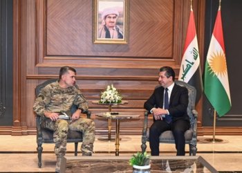 سه‌رۆكێ حكومه‌تا هه‌رێما كوردستانێ پێشوازى ل فه‌رمانده‌یێ گشتى یێ هێزێن هه‌ڤپه‌یمانان ل عیراق و سووریا كر