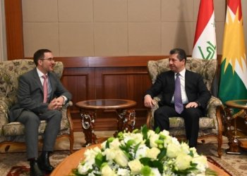 مه‌سرور بارزانى و بالیۆزێ بریتانیا ل عیراقێ كۆمبوون