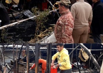 ئاگربه‌ربوو دو چادرێن کەمپا چەم مشکۆ