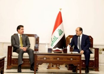 سەرۆکێ هەرێما کوردستانێ ل بەغدا ل گەل سه‌رۆكێ هه‌ڤپه‌يمانيیا ده‌وله‌تا قانوونێ كۆمبوو