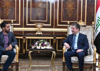 مەسرور بارزانی پێشوازی ل شێخ خه‌لیفه‌ بن ته‌حنون بن محه‌مه‌د ئالنهه‌یان كر