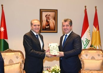 سه‌رۆكێ حكومه‌تا هه‌رێما كوردستانێ پیشوازى ل وه‌زیرێ ساخله‌مییا ئوردنێ كر