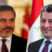 سەرۆکێ حکومەتا هەرێما کوردستانێ پیرۆزباهی ل وەزیرێ دەرڤهیێ تورکیا كر