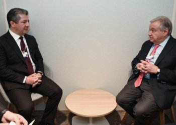 سه‌رۆكێ حكومه‌تا هه‌رێما كوردستانێ دگه‌ل سكرتێرێ گشتییێ نه‌ته‌وه‌یێن ئێكگرتى كۆمبوو