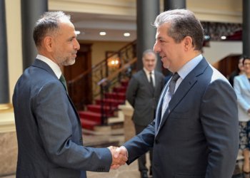مەسرور بارزانی و بالیۆزێ نوو یێ شاهنشینا ئێكگرتى ل عیراقێ كۆمبوون