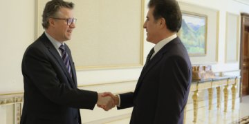 نێچیرڤان بارزانی و وەزیرا دەولەتا ئەلمانیا بۆ کاروبارێن دەرڤە کۆمبوون